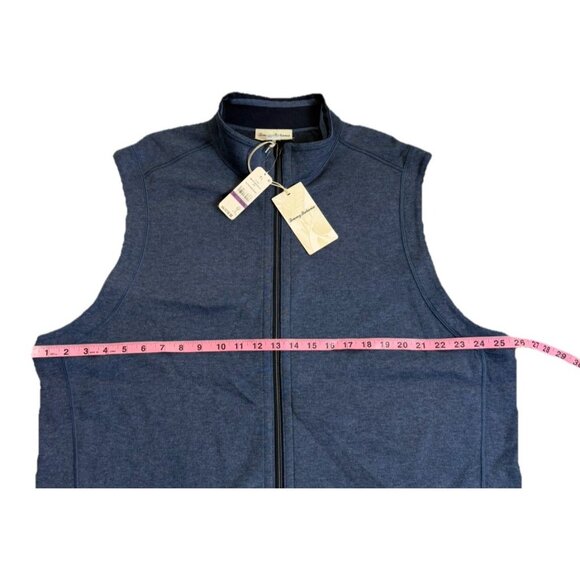 Tommy Bahama XXL Men's Reversible Full Zip Sweater Vest Flip Coast Blue NWT - Picture 7 of 9